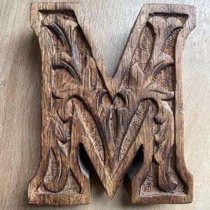 Carved Wood Letter M